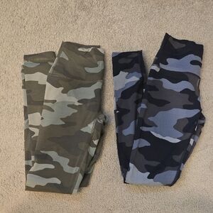 Victoria Secret PINK Ultimate Camo Leggings - Olive and Navy
